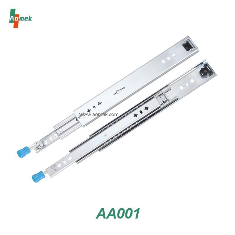Heavy load capacity drawer slide channel ball bearing full extension comercial industrial toolbox slide rials with lock AA001 Aomek