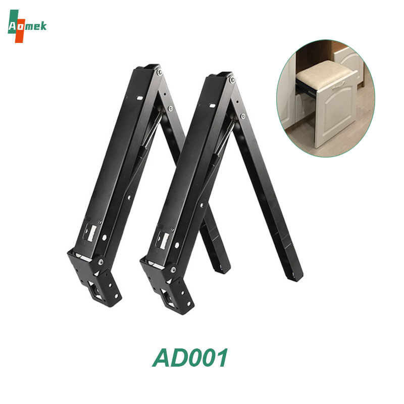 Bench Bracket Multifunction Damping Hidden Folding Stool Hinges hardware Integrated Interior Design Accessories AD001