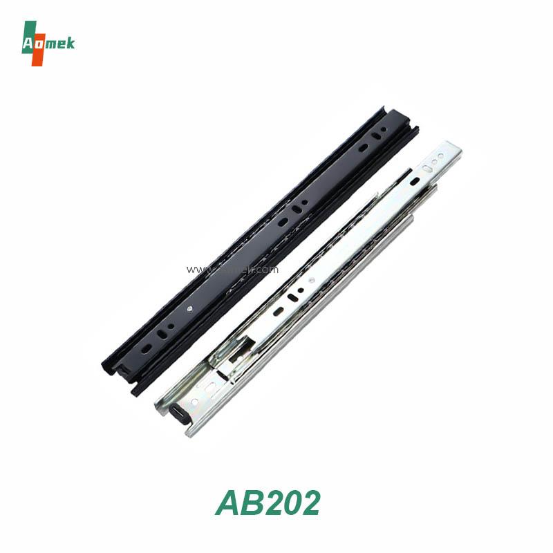 AMK AA202 3-Fold Drawer Slides Rail Channel Steel Ball Bearing Buffer Rebound Cabinet Furniture Hardware