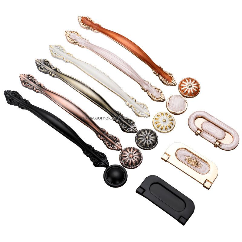 Cabinet Wardrobe Door Handle AG004 Series Furniture Hardware Accessories European Ivory White Pull Handle Aluminum Alloy Solid Pull Handle